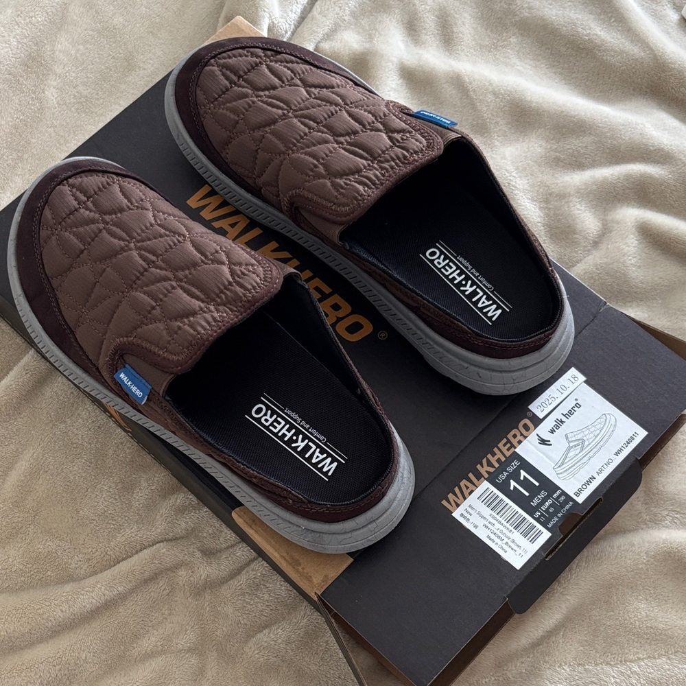 Men's Brown Quilted Slip-On Loafers